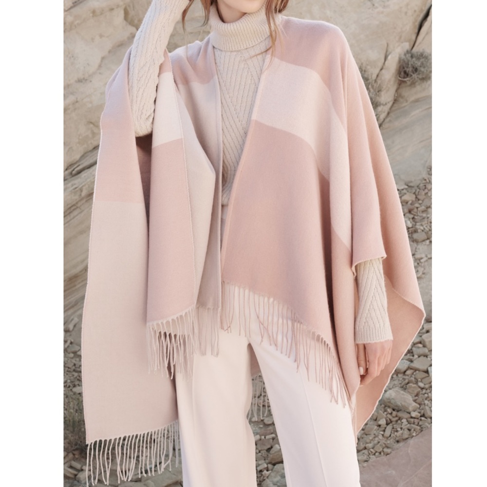 Woven scarfigan with fringe